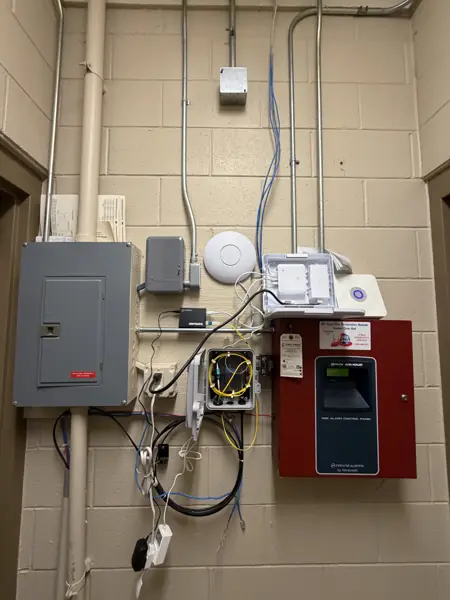 Commercial low voltage wall with network and control panels