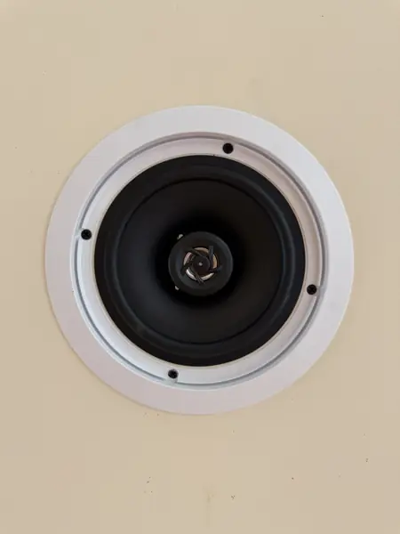 In-ceiling speaker installed for distributed audio